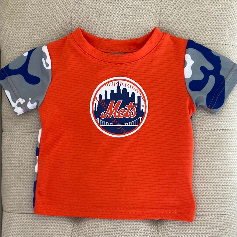 Mets MLB Genuine Merchandise Infant Orange Camo Tee Shirt - Size 12M